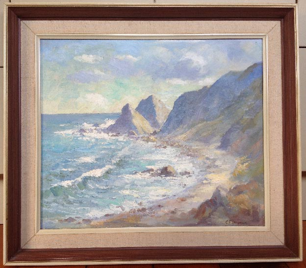 signed New Zealand oil painting of Pukerua - Kapiti Coast by NZ artist Carl Laugesen